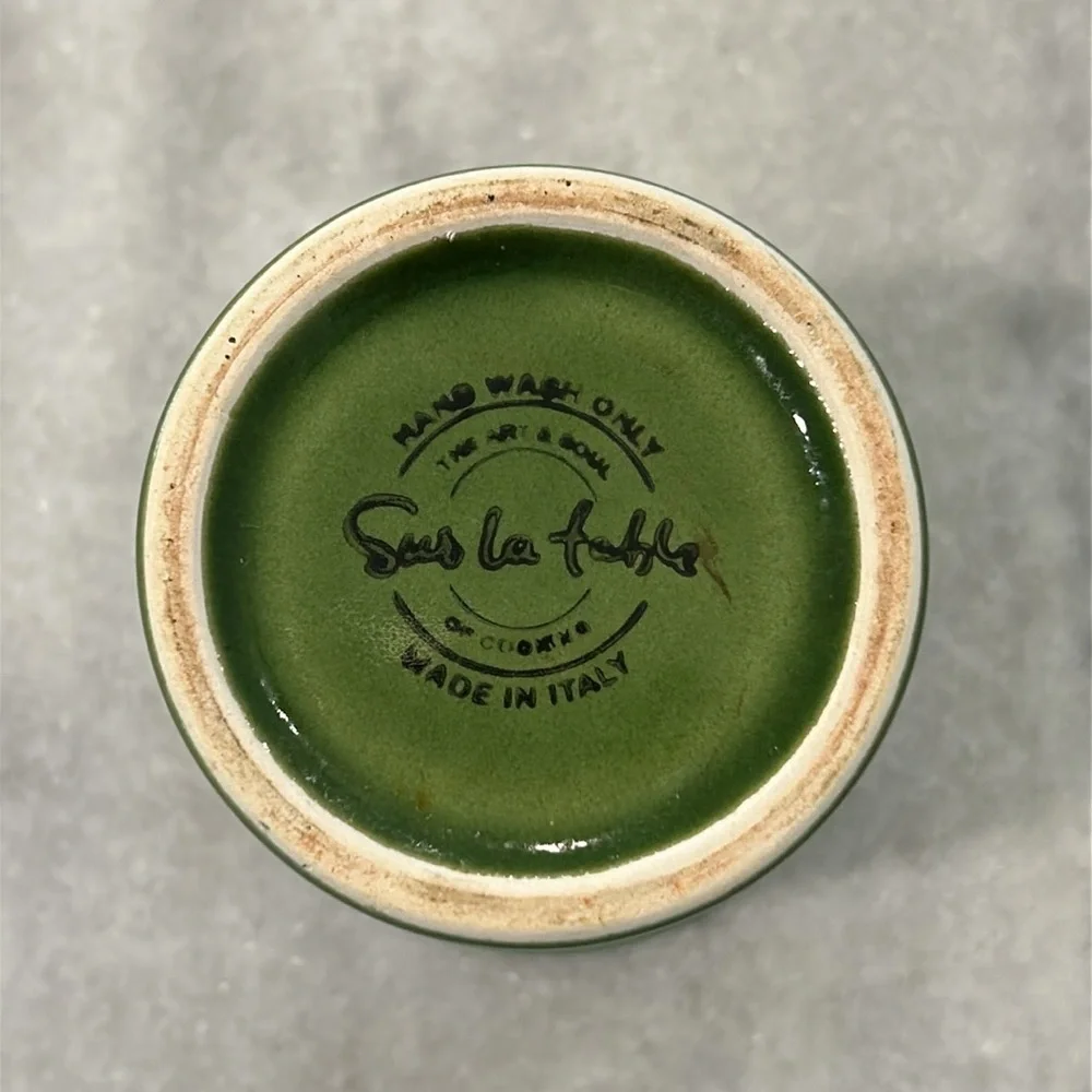 Sur La Table Terracotta From Tuscany Spice Jar Made in Italy - No Lid in Green